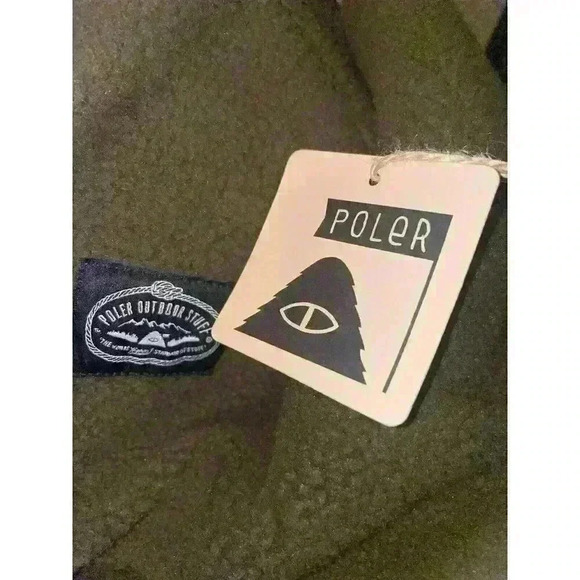 New! Poler Camp Sherpa Anorak Half Zip Jacket Men’s Small Forest - Picture 5 of 5